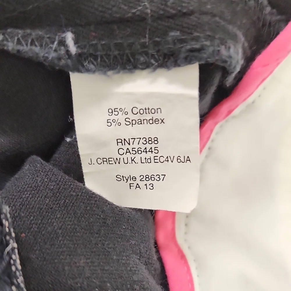 J. CREW Stretch Black Cropped Pants